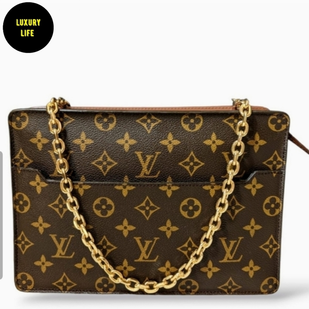 💎Authentic Louis Vuitton Homme Pochette Clutch monogram converted to crossbody - Picture 1 of 16